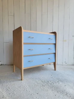 Commode vintage bleu gris années 60 s