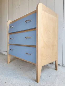 Commode vintage bleu gris années 60 s