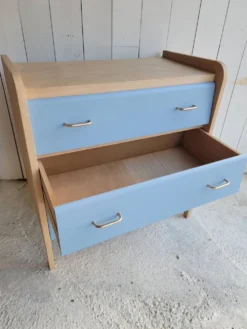 Commode vintage bleu gris années 60 s