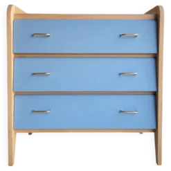 Commode vintage bleu gris années 60 s
