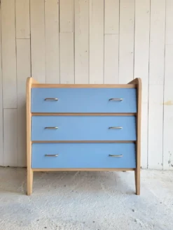 Commode vintage bleu gris années 60 s
