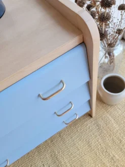 Commode vintage bleu gris années 60 s