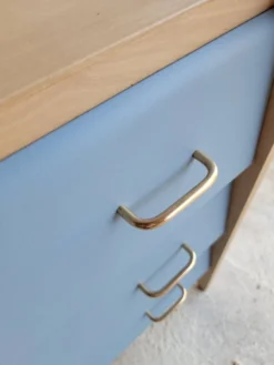 Commode vintage bleu gris années 60 s