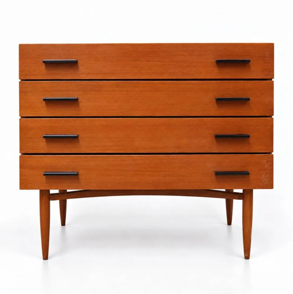 Commode vintage – commode en bois avec 4 tiroirs des années 60