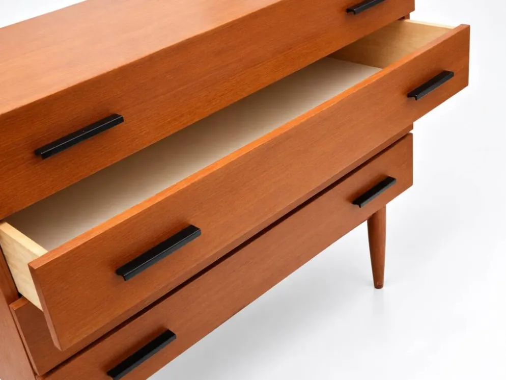 Commode vintage – commode en bois avec 4 tiroirs des années 60