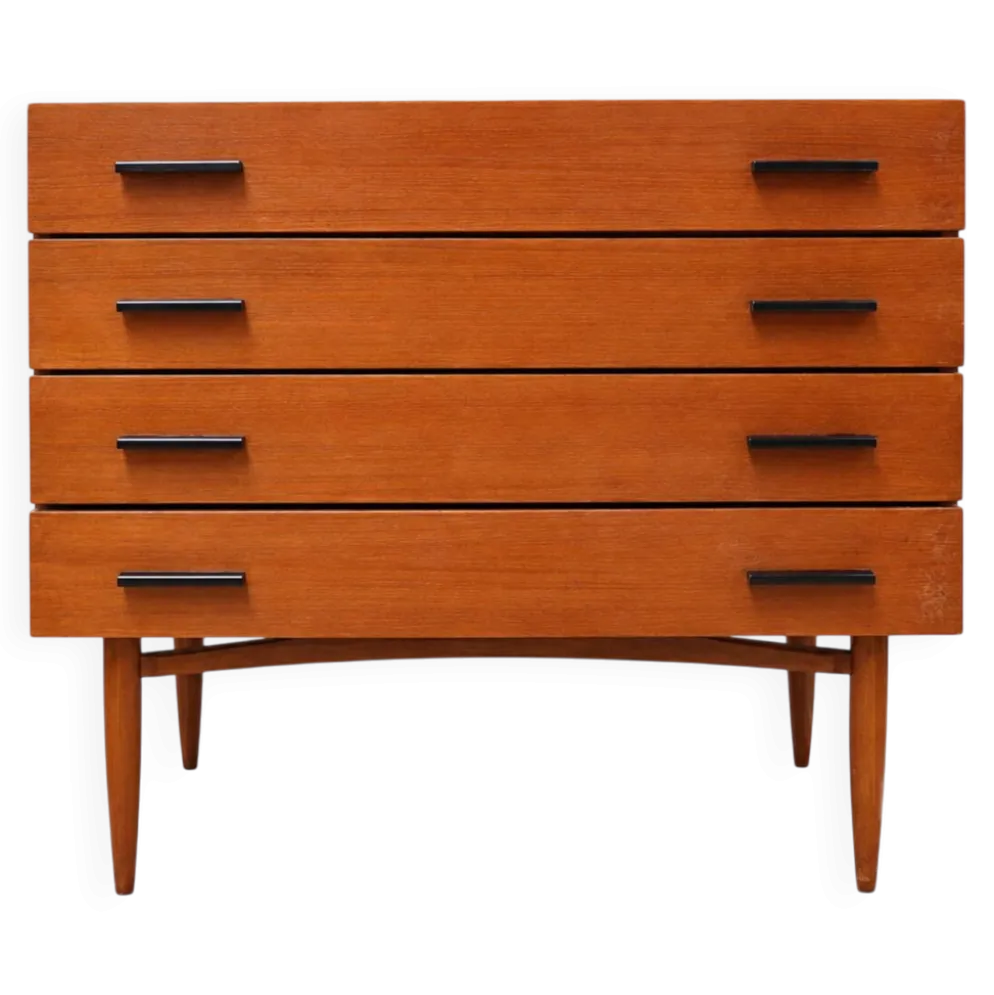 Commode vintage – commode en bois avec 4 tiroirs des années 60