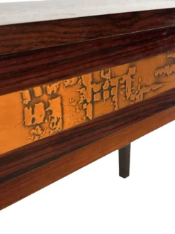 Commode vintage danoise en palissandre et laiton