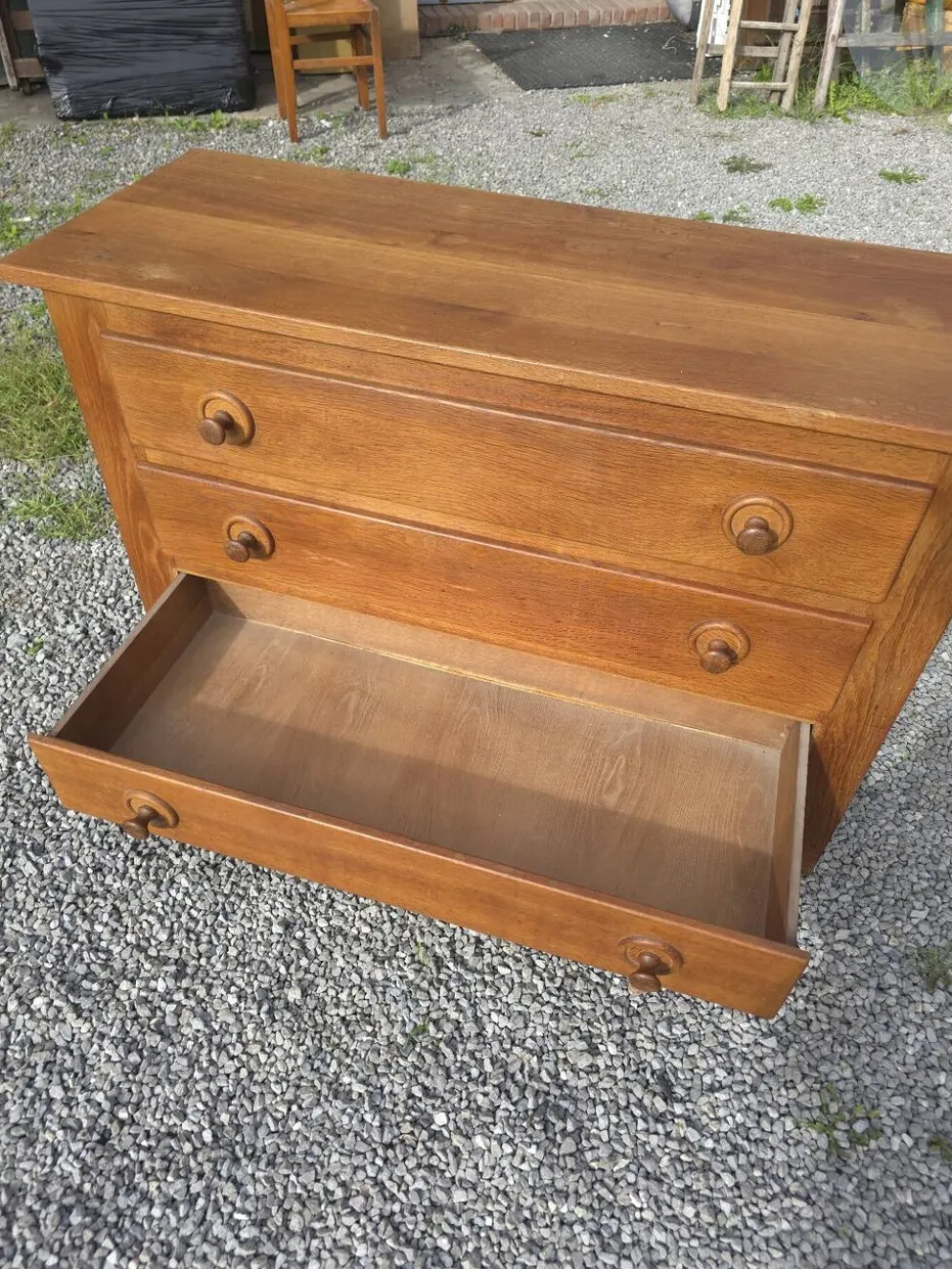 Commode Vintage en chêne massif des années 60