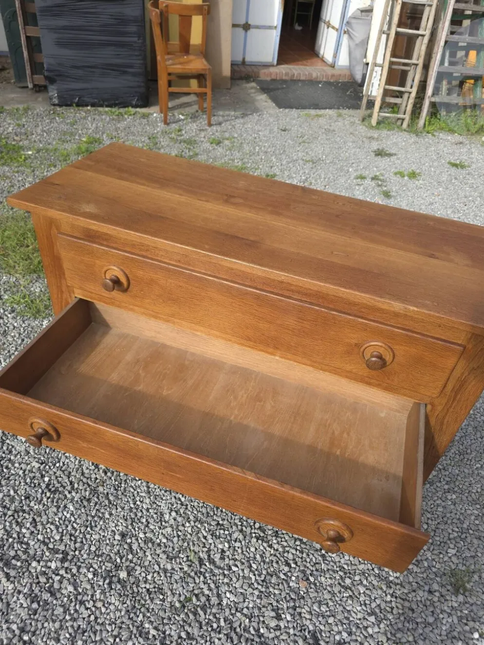 Commode Vintage en chêne massif des années 60