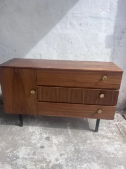 Commode vintage en noyer DDR, années 1960