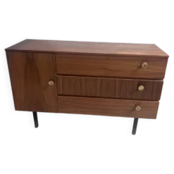 Commode vintage en noyer DDR, années 1960