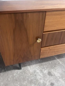 Commode vintage en noyer DDR, années 1960
