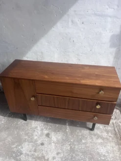 Commode vintage en noyer DDR, années 1960