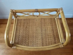 Commode vintage en rotin et osier