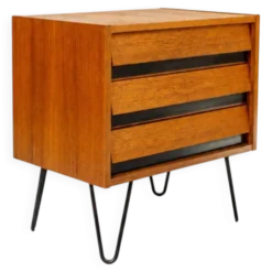 Commode vintage en teck des années 50, meuble bas, buffet