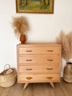 Commode vintage, pieds compas
