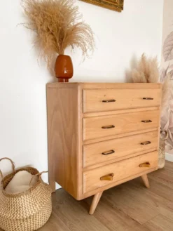 Commode vintage, pieds compas
