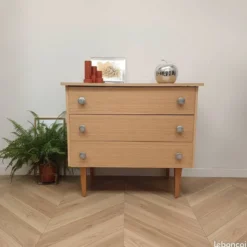 Commode vintage poignées argenté