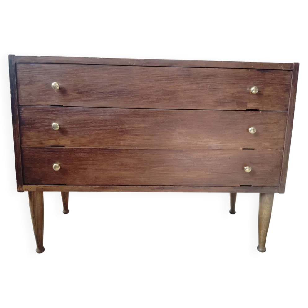 Commode vintage sauteuse pieds compas tournés