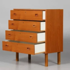 Commode vintage scandinave en teck à 4 tiroirs, Danemark années 70