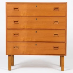 Commode vintage scandinave en teck à 4 tiroirs, Danemark années 70