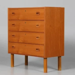 Commode vintage scandinave en teck à 4 tiroirs, Danemark années 70