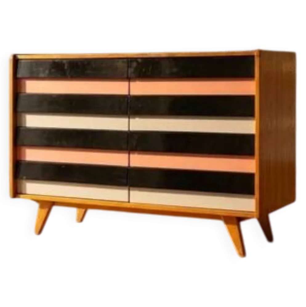 Commode vintage tchèque U-453 par Jiří Jiroutek pour Interiér Praha, années 1960, 110 × 45 × 76 cm