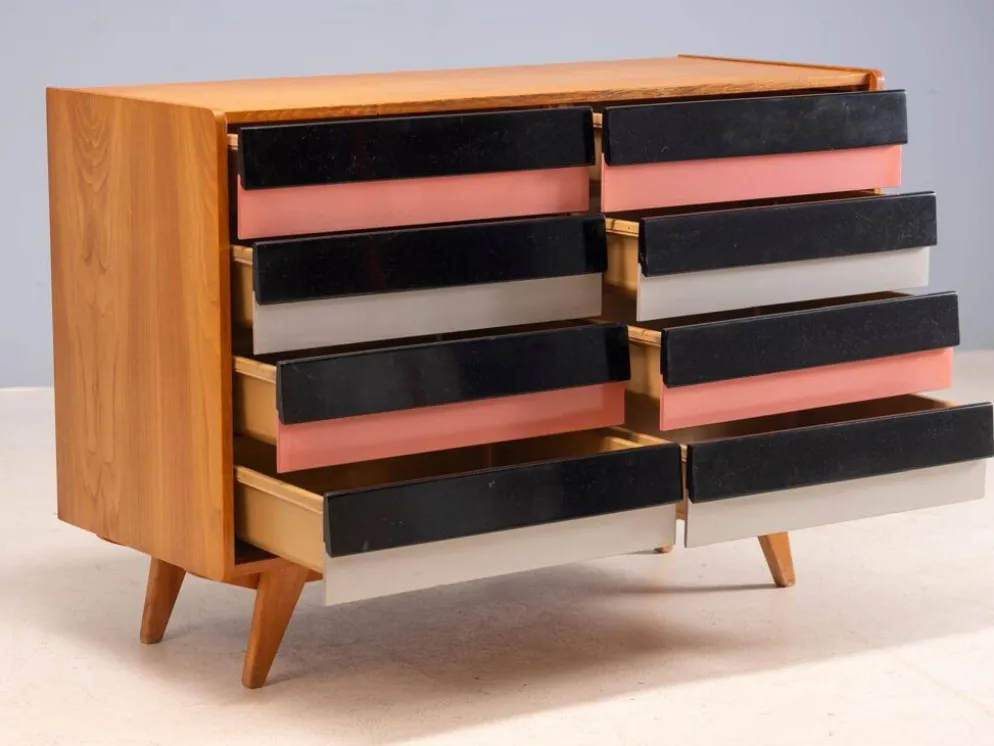 Commode vintage tchèque U-453 par Jiří Jiroutek pour Interiér Praha, années 1960, 110 × 45 × 76 cm