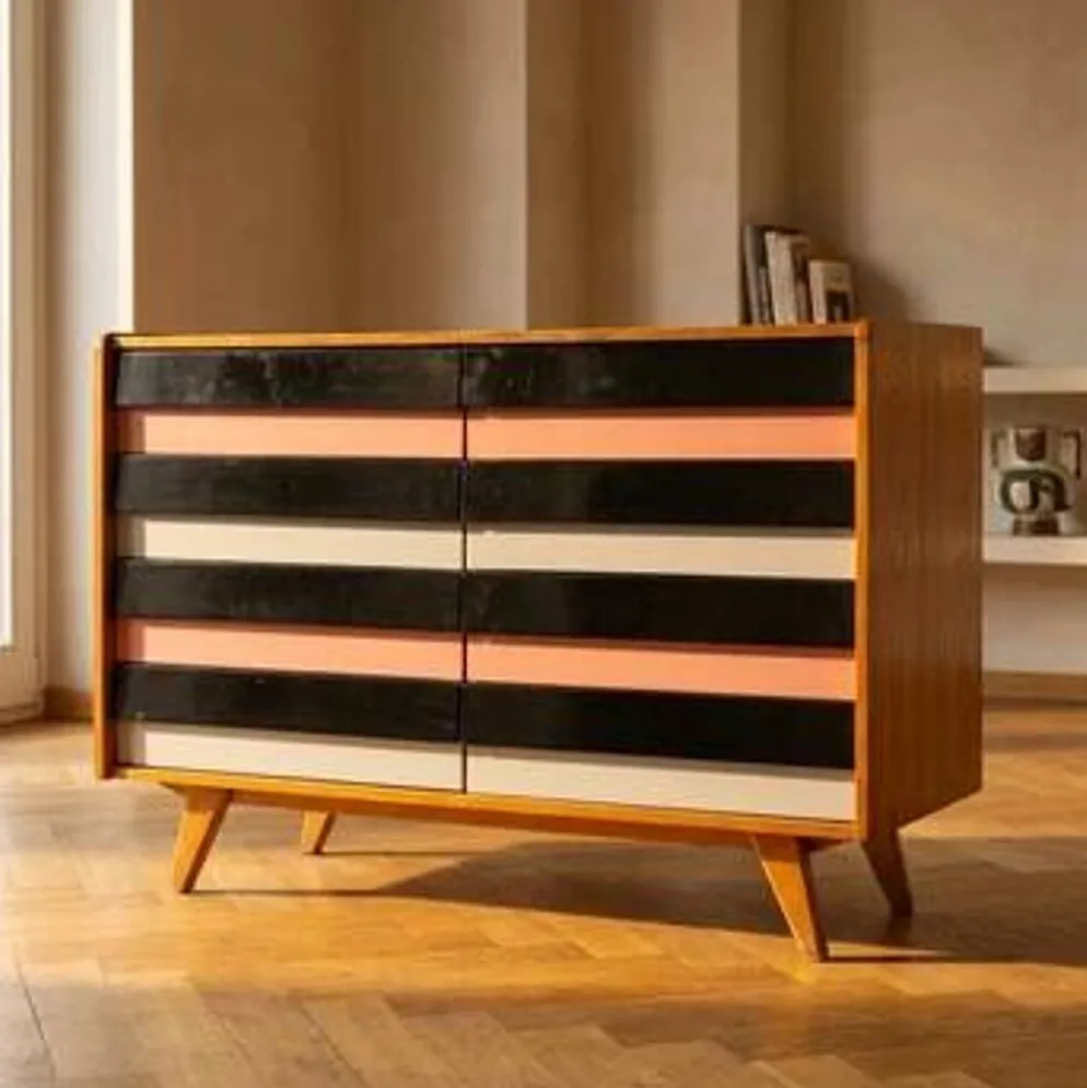 Commode vintage tchèque U-453 par Jiří Jiroutek pour Interiér Praha, années 1960, 110 × 45 × 76 cm