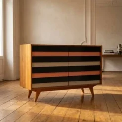 Commode vintage tchèque U-453 par Jiří Jiroutek pour Interiér Praha, années 1960, 110 × 45 × 76 cm