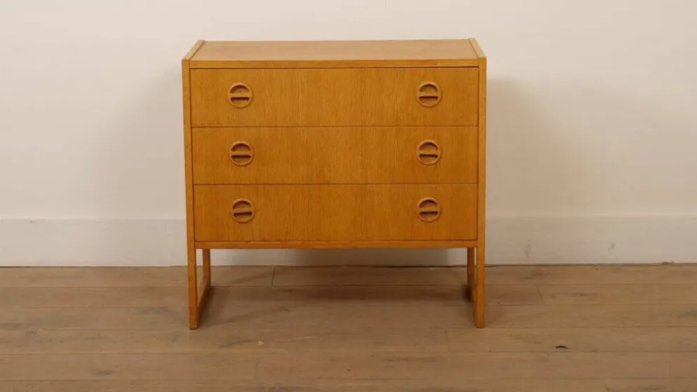 Commode vintage | 3 tiroirs | Arne Wahl Iversen | Chêne