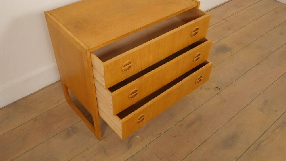Commode vintage | 3 tiroirs | Arne Wahl Iversen | Chêne