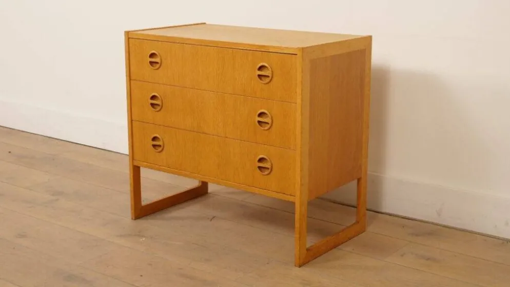 Commode vintage | 3 tiroirs | Arne Wahl Iversen | Chêne