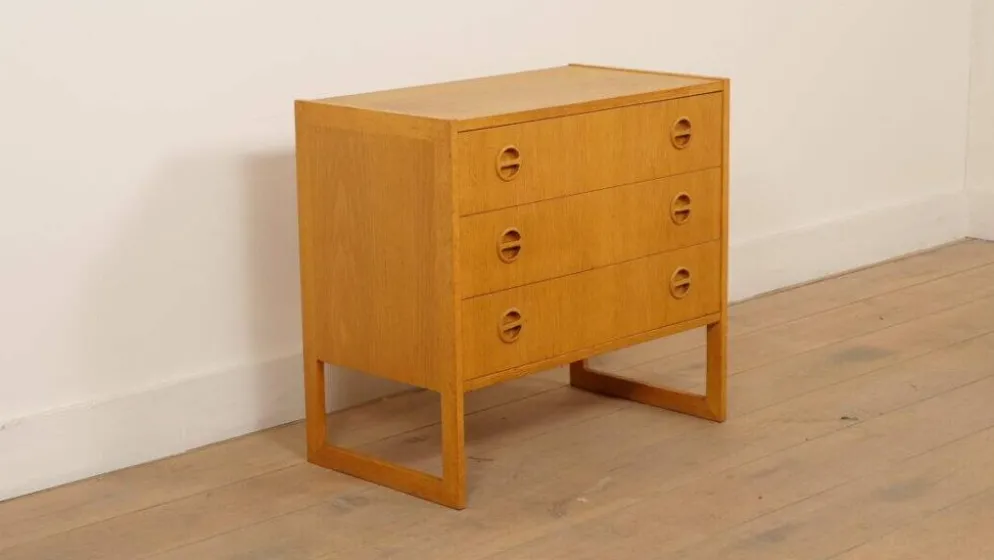 Commode vintage | 3 tiroirs | Arne Wahl Iversen | Chêne