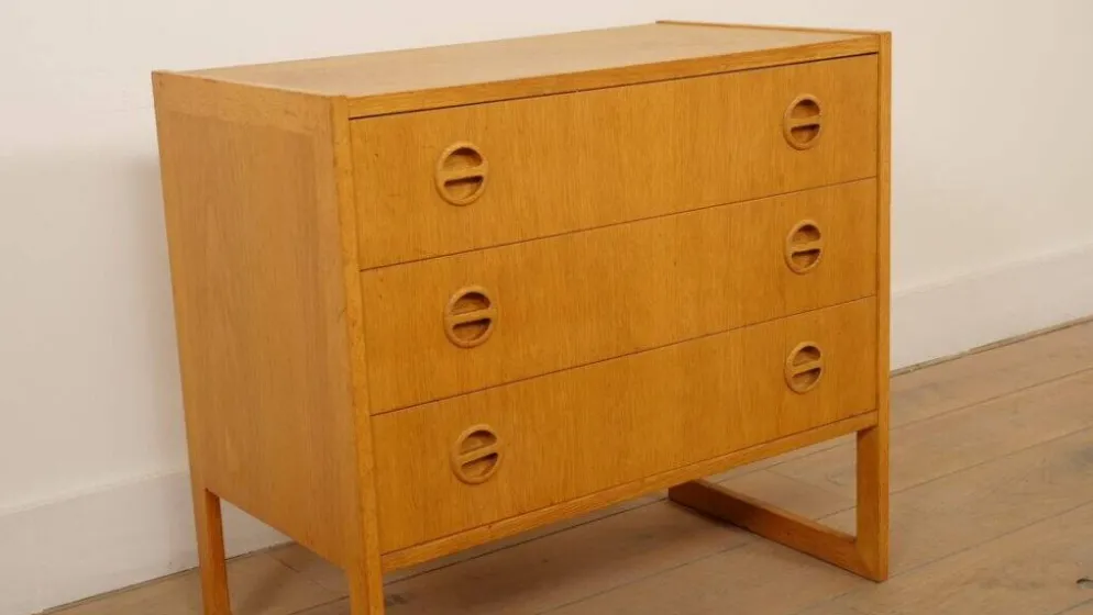 Commode vintage | 3 tiroirs | Arne Wahl Iversen | Chêne