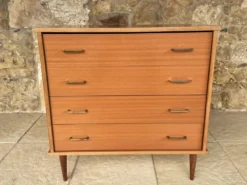 Commode vintage, 4 tiroirs, circa 1960s