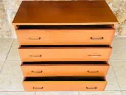 Commode vintage, 4 tiroirs, circa 1960s