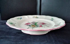 Compotier , coupe sur pied en demi porcelaine de Lunéville KG