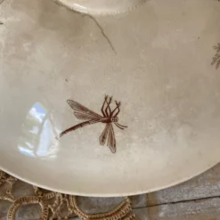 Compotier en terre de fer sépia , coupe à fruits ancienne