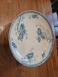 Compotier faïence Royat de Sarreguemines motifs floraux
