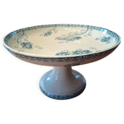 Compotier faïence Royat de Sarreguemines motifs floraux