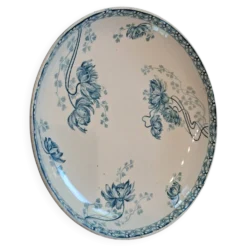 Compotier faïence Royat de Sarreguemines motifs floraux