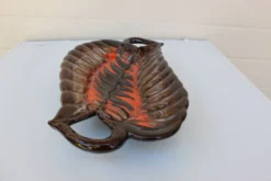 Compotier feuille orange 1970