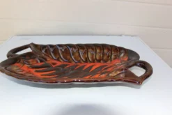Compotier feuille orange 1970