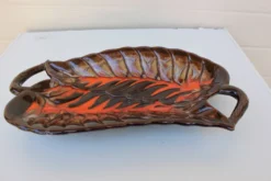 Compotier feuille orange 1970