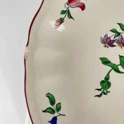Compotier KG Lunéville, modèle "Réverbère", motif rose