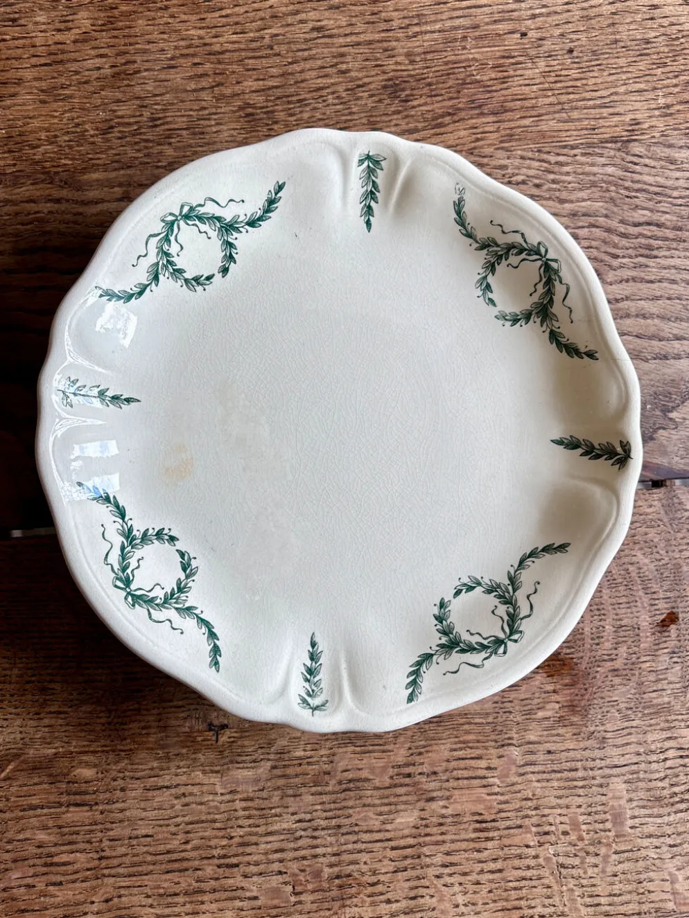 Compotier ou assiette à pied ancienne en terre de fer -Villey de Longc