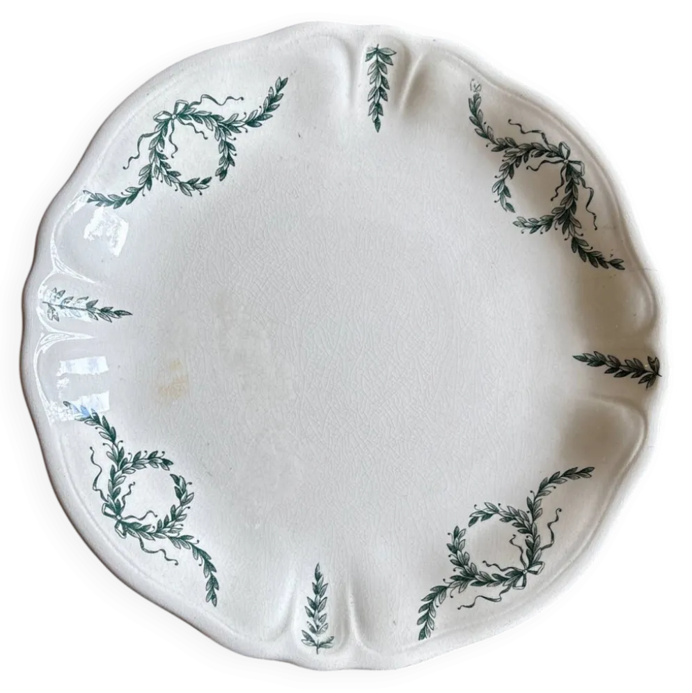 Compotier ou assiette à pied ancienne en terre de fer -Villey de Longc