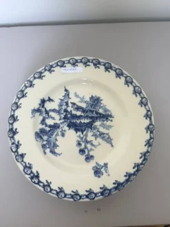 Compotier plat sur piédouche Gien Chardons 260606