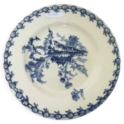 Compotier plat sur piédouche Gien Chardons 260606